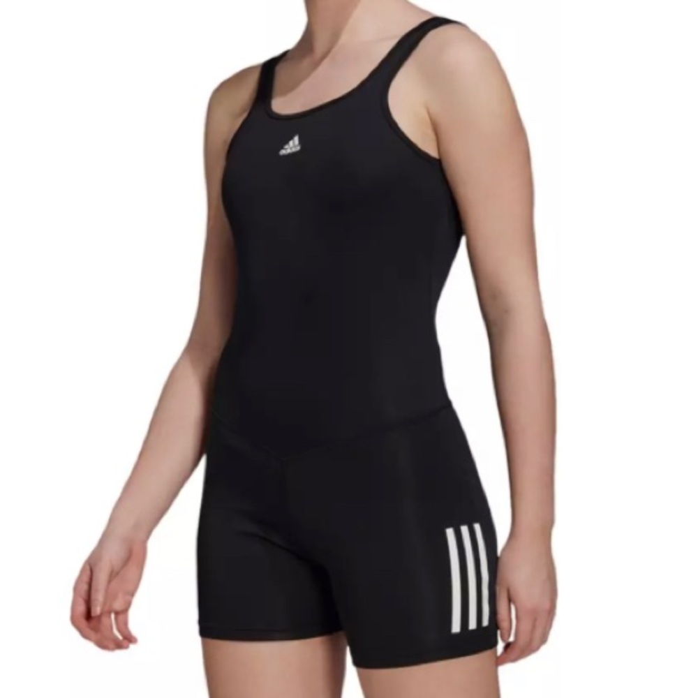 New Women’s Adidas Black Sleeveless Short Bodysuit Romper Size Extra Large XL